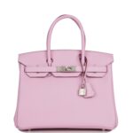 Hermes Birkin 30 Mauve Sylvestre Clemence Palladium Hardware