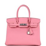 Hermes Birkin 30 Rose Confetti Epsom Palladium Hardware