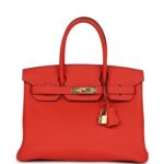 Hermes Birkin 30 Rouge Tomate Togo Gold Hardware