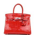 Hermes Birkin 30 Geranium Shiny Niloticus Crocodile Palladium Hardware
