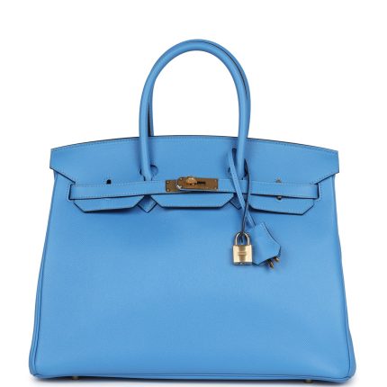 Hermes Birkin 35 Bleu Paradise Epsom Gold Hardware
