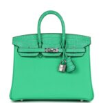 Hermes Birkin 25 Vert Comics Togo and Matte Alligator Touch Palladium Hardware