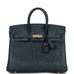 Hermes Birkin 25 Vert Cypres Ostrich Gold Hardware
