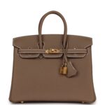 Hermes Birkin 25 Etoupe Togo Gold Hardware