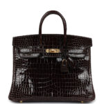 Hermes Birkin 25 Macassar Shiny Porosus Crocodile Gold Hardware