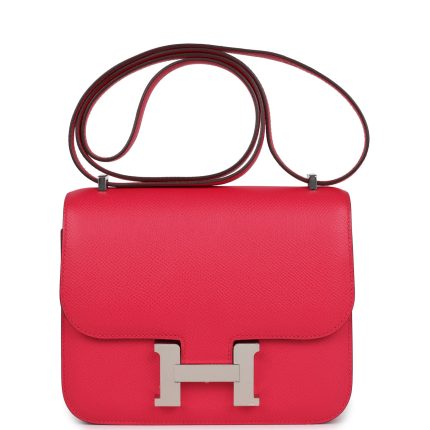 Hermes Constance 18 Rose Extreme Epsom Palladium Hardware