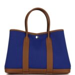 Hermes Garden Party 30 Bleu Electric Toile and Alezan Negonda Palladium Hardware