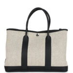 Hermes Garden Party 30 Ecru Toile and Black Negonda Palladium Hardware