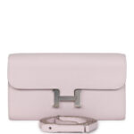 Hermes Constance Wallet To Go Mauve Pale Evercolor Palladium Hardware