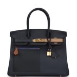 Hermes Colormatic Birkin 30 Caban, Black and Chai Swift Gold Hardware