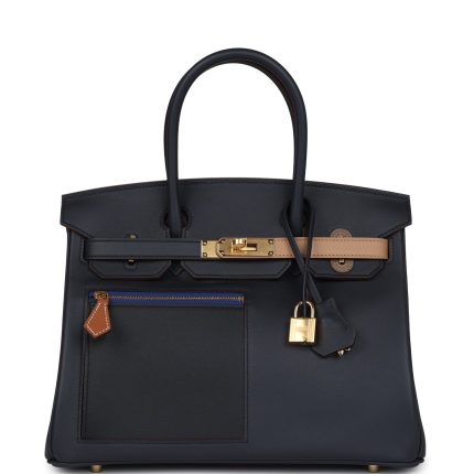 Hermes Colormatic Birkin 30 Caban, Black and Chai Swift Gold Hardware