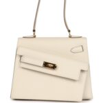 Hermes Kelly Sellier en Desordre 20 Craie Epsom Gold Hardware