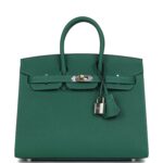Hermes Birkin Sellier 25 Vert Moyen Epsom Electrum Hardware