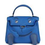 Hermes “Quelle Idolle” Kelly Doll Bleu Zellige and Bleu Agate Swift Palladium Hardware