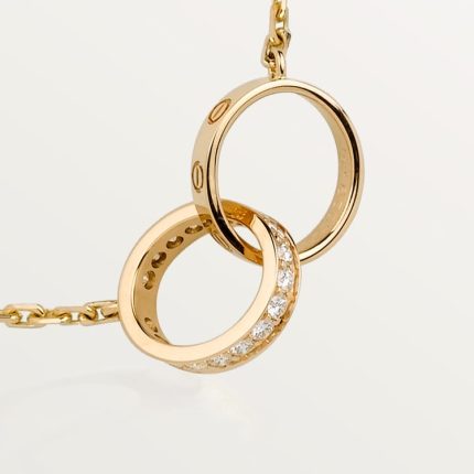 LOVE pendant, half-paved