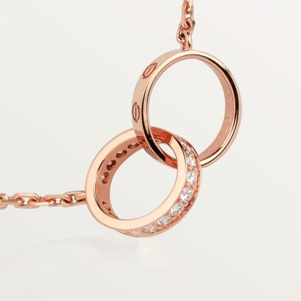 LOVE pendant, half-paved