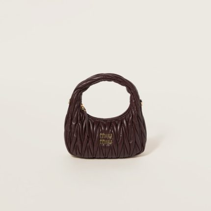 Wander matelassé nappa leather hobo bag