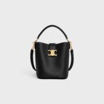 SMALL BUCKET LOUISE IN SMOOTH CALFSKIN BLACK