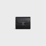 SMALL FLAP WALLER TRIOMPHE IN SHINY CALFSKIN BLACK / BLACK