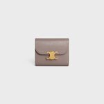 SMALL FLAP WALLER TRIOMPHE IN SHINY CALFSKIN PEBBLE