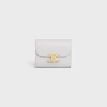 SMALL FLAP WALLER TRIOMPHE IN SHINY CALFSKIN CLOUDY GREY