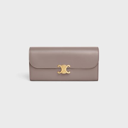 LARGE WALLET TRIOMPHE IN SHINY CALFSKIN PEBBLE