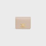 TRIOMPHE COMPACT WALLET IN SHINY CALFSKIN CAPPUCCINO