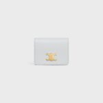 TRIOMPHE COMPACT WALLET IN SHINY CALFSKIN MOON
