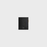 COMPACT WALLET TRIOMPHE CHARMS IN GRAINED CALFSKIN BLACK