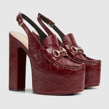 Womens Horsebit platform loafer slingback