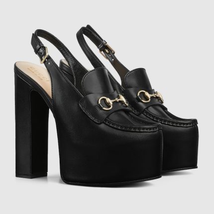 Womens Horsebit platform loafer slingback