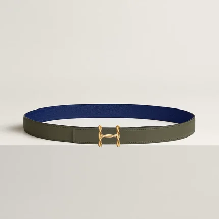 H Torsade belt buckle & Reversible leather strap 24 mm
