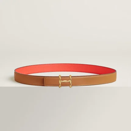 H Torsade belt buckle & Reversible leather strap 24 mm