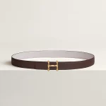 H Torsade belt buckle & Reversible leather strap 24 mm