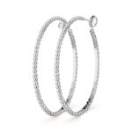 Perlée pearls of gold hoop earrings, large model