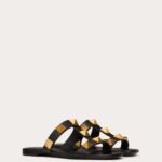 FLAT ROMAN STUD CALFSKIN SLIDE SANDAL
