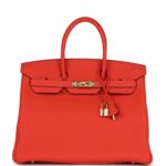 Hermes Birkin 35 Capucine Togo Gold Hardware