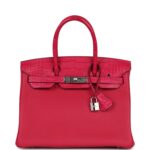 Hermes Birkin 30 Framboise Matte Alligator Togo Touch Palladium Hardware