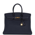 Hermes Birkin 35 Bleu Nuit Togo Gold Hardware