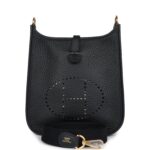 Hermes Evelyne TPM Black Clemence Gold Hardware