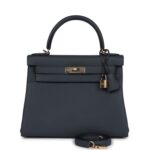Hermes Kelly Retourne 28 Gris Misty Togo Permabrass Hardware