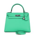 Hermes Kelly Sellier 28 Vert Comics Epsom Palladium Hardware