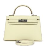 Hermes Kelly Sellier 20 Jaune Milton Epsom Palladium Hardware