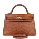 Hermes Kelly Sellier 20 Gold Matte Alligator Gold Hardware