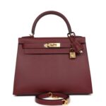 Hermes Kelly Sellier 28 Rouge H Epsom Gold Hardware