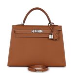 Hermes Kelly Sellier 32 Gold Epsom Palladium Hardware