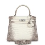 Hermes Kelly Retourne 25 Himalaya Niloticus Crocodile Palladium Hardware