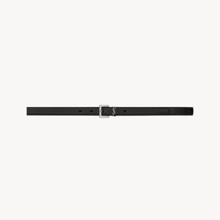 cassandre thin belt with square buckle in smooth leather