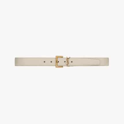cassandre belt with square buckle in shiny box saint laurent leather
