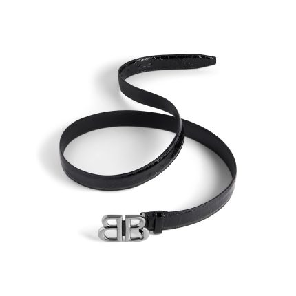 Women’s Monaco Belt Crocodile Embossed in Black